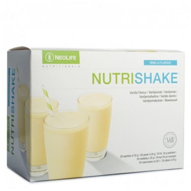 NutriShake - "NeoLife" baltyminis kokteilis Vanilės skonio (20 maišelių po 20 g.)